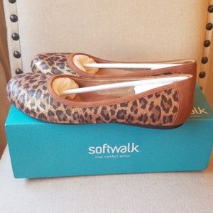 SoftWalk Napa Ballet Flat Metallic Leopard